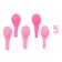 Set of candle in cake + 5 balls, number 5, pink