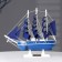 Souvenir small “Dorita” souvenir ship, sides blue with a white strip, blue sails, 23 × 5.5 × 21 cm