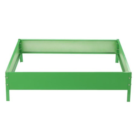 The flowerbed is galvanized, 100 × 100 × 15 cm, green, “quadro”, Greengo-7