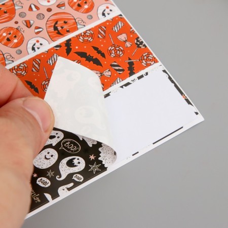 Stick Paper "Ghosts, pumpkins, bats" set 20 pcs 10x10 cm-2