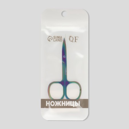 Scissors manicure, bent, wide, 9 cm, chameleon color-5