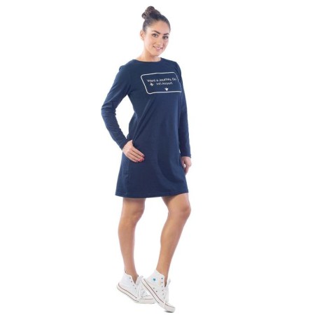 Women's tunic with long sleeve Airport, size 52, dark blue color-2