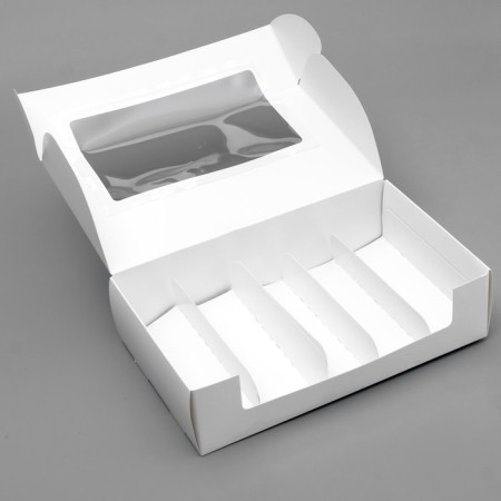 Monoblock under 5 eclairs of cellulose with a window, 25.2 x 15 x 7 cm-1