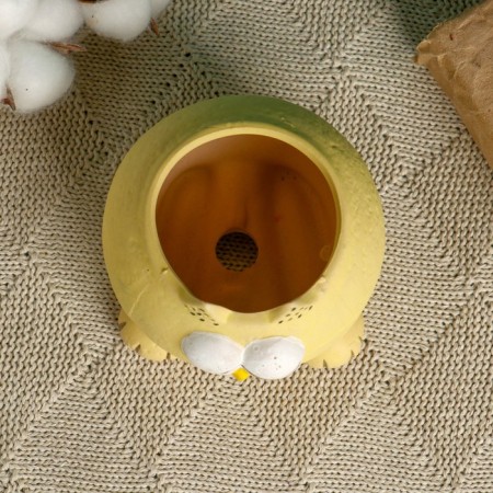 Pot "Girlfriend owl" yellow, 9.5x10x7cm-2