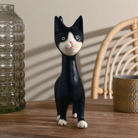 Souvenir tree "cat" black 15x27x7 cm-1