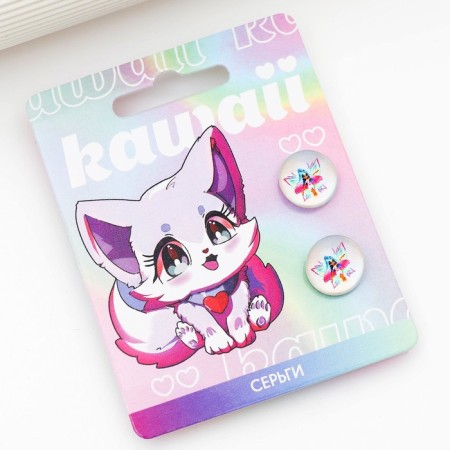 Серьги гвоздики «Kawaii» 1.5 х 1.5 см-2