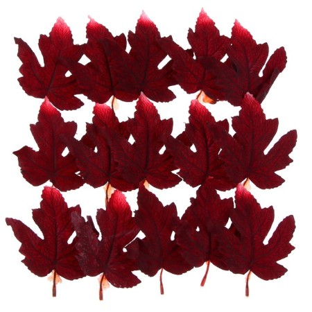 Decor "Autumn sheet" set of 15 pcs., Size 1 pc. - 9 × 11 × 0.2 cm, red color