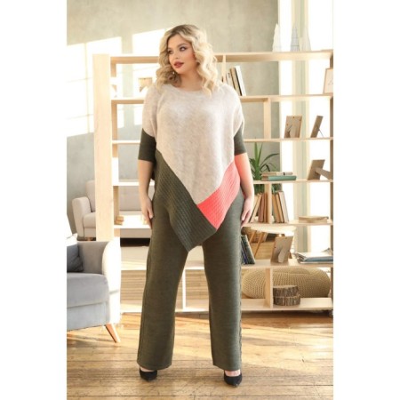 Women's pants, size 56, khaki color-2