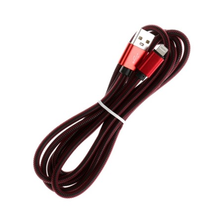 Lightning cable - usb, 2.1 a, nylon braid, 2 meters, red-2