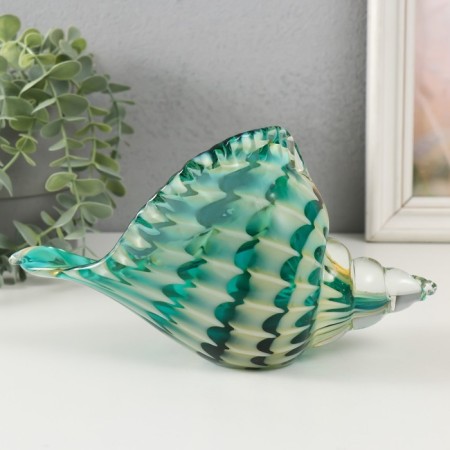 Suvenir glass "Sink with a pattern of waves" under the Muranian glass 21x9x12 cm-2