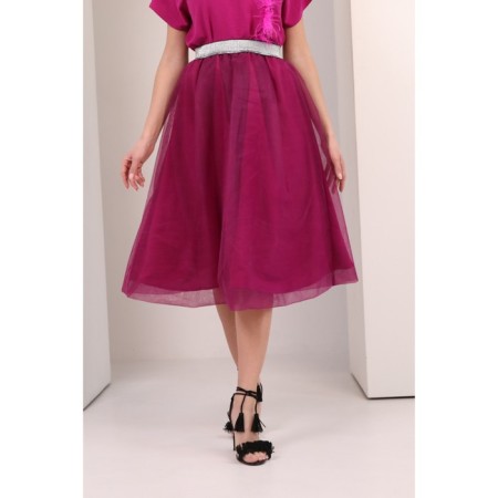 Female skirt, size 46, fuchsia color-5