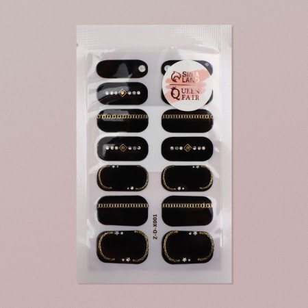 Flood strips for manicure, 14 pcs, black color-5