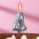 Candle in the "balls" cake, number 4, silver, 5.5 cm