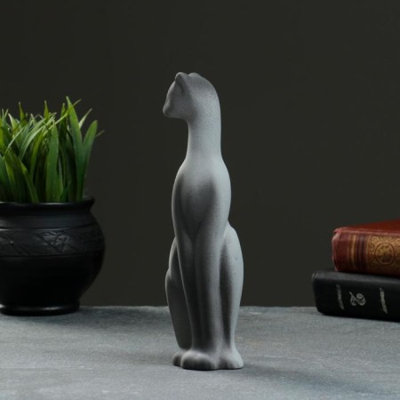 Figure "Cat Bagira Tilted" gray/black 4x5x20cm-1
