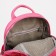 A backpack with a zipper, 3 outer pockets, pink color
