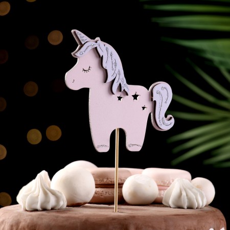 Topper "Unicorn", 11x10 cm, pink-1