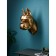 Figure "Dog's head", polystone, 71 cm, color gold