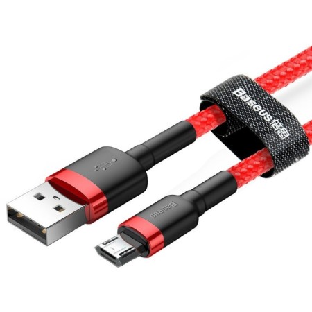 Baseus cable, microUSB - USB, 2.4 A, PVC braid, 1 m, red-5
