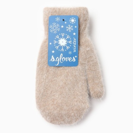 Women's mittens, beige color, size 20-3