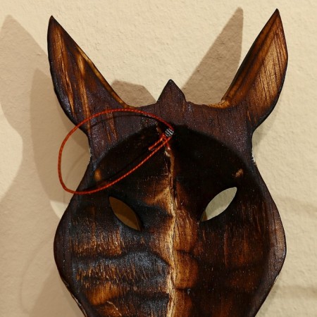 Mask "Zebra" Albezia 19x9x4 cm-3