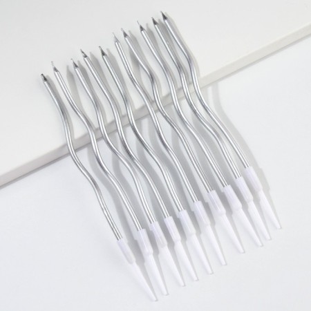 Candles for the cake "For your holiday", silver, 10 pcs.-1