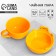 Tea couple ceramic "red cat", a mug 150 ml, a bowl of 10x3 cm, yellow color