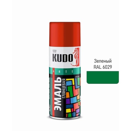Aerosol paint enamel Kudo universal green RAL 6029, 520 ml