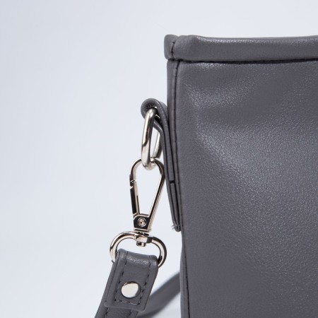 Bag Cross-Bodi with a zipper, gray color-4