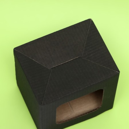 Box under a mug, with a window, black 12 x 9.5 x 12 cm-4