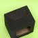 Box under a mug, with a window, black 12 x 9.5 x 12 cm