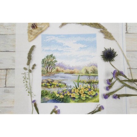 Set for embroidery "Forest Pond" 20 × 16 cm-1