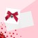 Postcard –Min “Happy Lovers Day”, bow, 7 × 7 cm