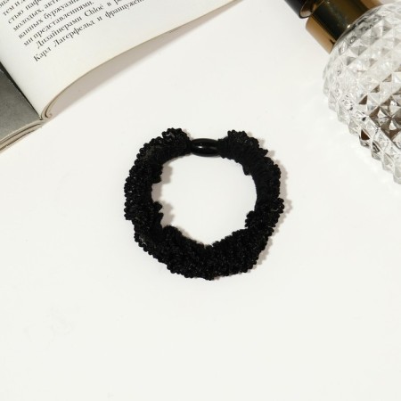 Hair elastic band "Liora" volume, 6 cm, black-1