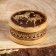 Casket "Horses", round, birch bark, mix