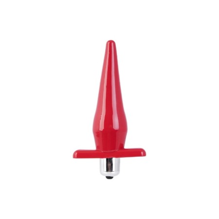 Anal plug Black & Red by Toyfa with vibration, black color, 12.7 cm-1