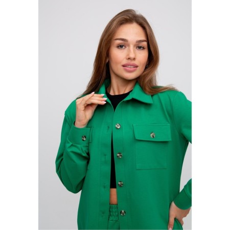 Women's suit (shirt/pants), green color, size 48-3
