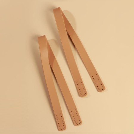 Handles for bag, pair, 52 ± 2 × 2 cm, beige color-1