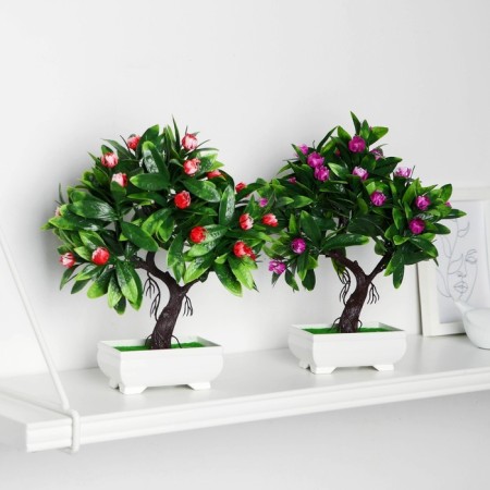 Bonsai in a pot "Wavy flowers" 10x24 cm, mix-2