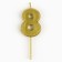 Candle figure for the cake "8", gold, 2.5 x 8 cm.