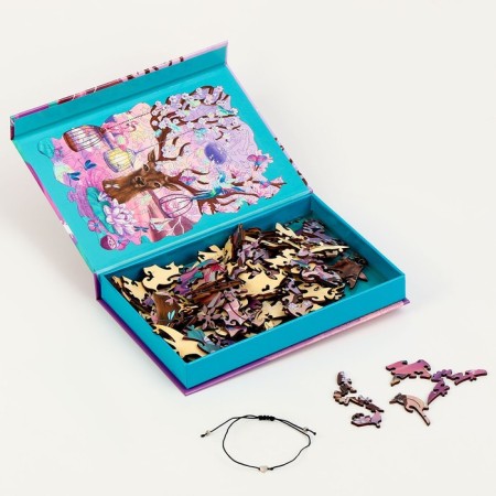 Puzzles wooden figured "mysterious dreams" with a pendant on the hand, 133 elements-6