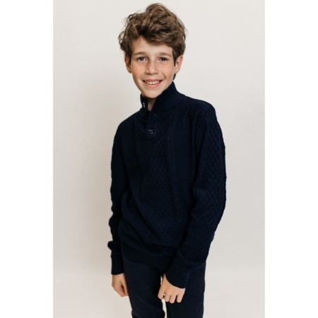 Jumper for boys, height 134-140 cm, dark blue color-5