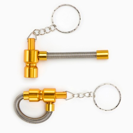 The smoking "spring" tube, with a brass framing, 3.5 x 7.5 cm