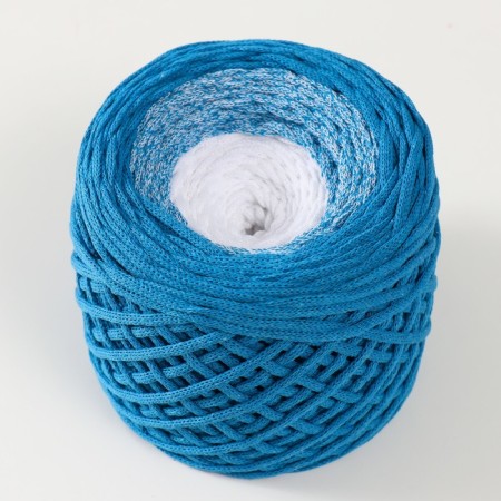 Cotton cord 3 mm 220m/240 ± 5 g gradient "Summer" (blue/white)