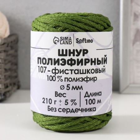 Polyester cord without core 5 mm 100m/210g (+/- 5%) pistachy-107