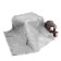 Localty for needlework, 50 × 50 cm, long-cooral fur on a knitted basis, light gray color