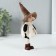 Interior doll "Baba Yaga in a white sundress with a flying mouse" 4.5x7.5x18 cm