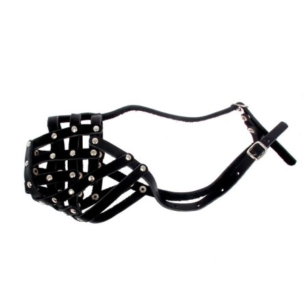 A muzzle leather mesh with jumper No. 4, rottweiler (length of 9 cm, muzzle 34 cm),-1