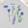 Plastic stickers "Flowers and quotes. Blue" set 12 pcs 8.5x21.5x0.2 cm
