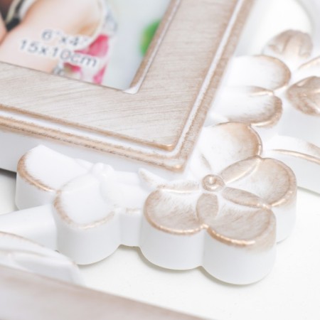 Photo frame Plastic in 3 photos 10x15 cm "Blooming cherry" golden-white 33x29 cm-2