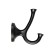 Furniture hook CAPPIO Value, two -rod, black color, 4 pcs.